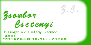 zsombor csetenyi business card